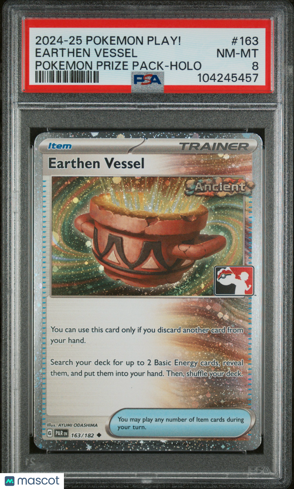2024-2025 Pokemon Play! Prize Pack Earthen Vessel Holo PSA 8 #163