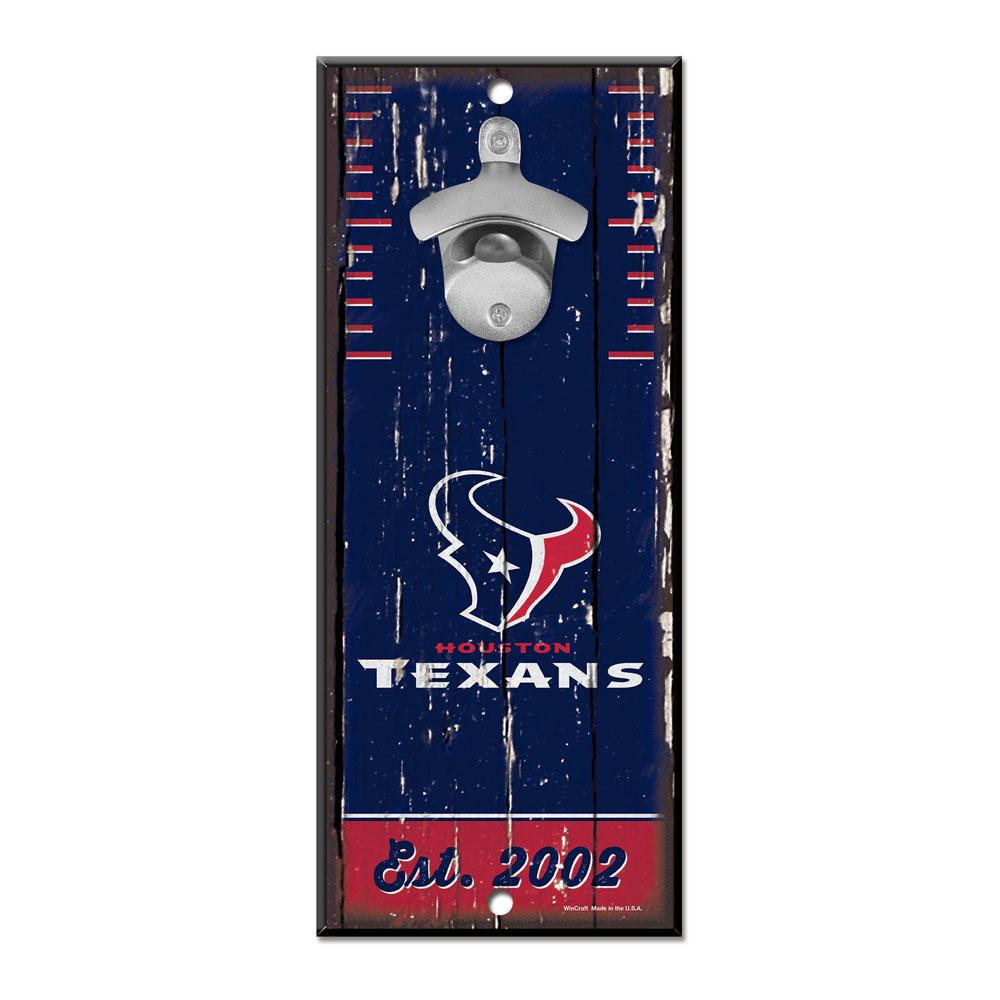 Houston Texans Wood Bottle Opener 5x11"