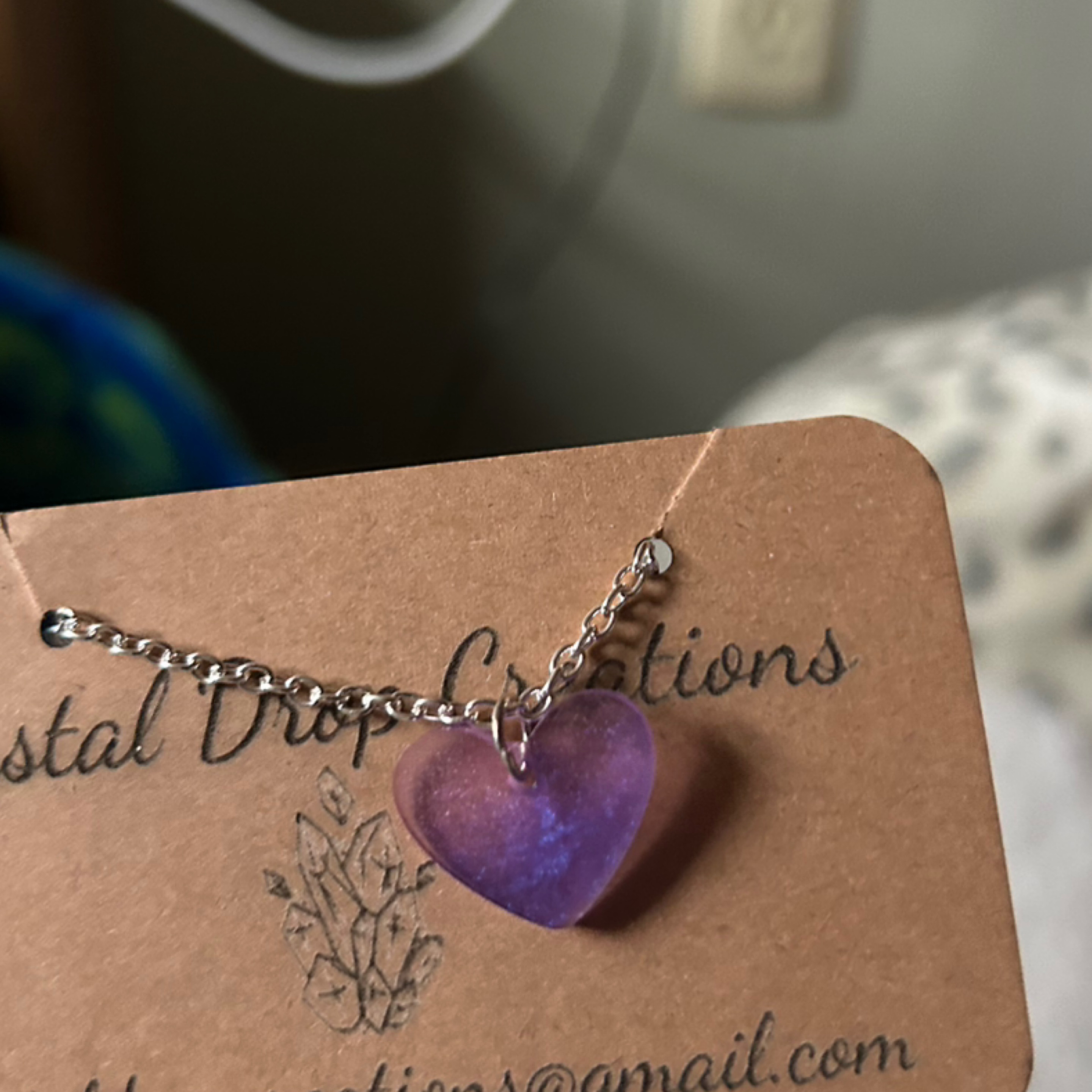 Heart necklace purple product image