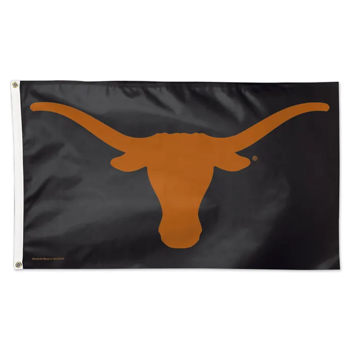 Texas Longhorns Deluxe Black Primary Logo Flag 3x5'