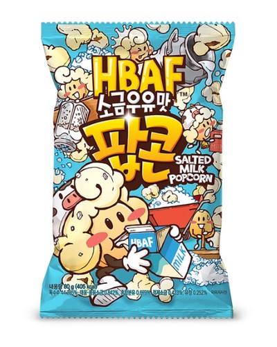 HBAF Korea Import Salted Milk Popcorn 2.82 oz 12 ct Copy