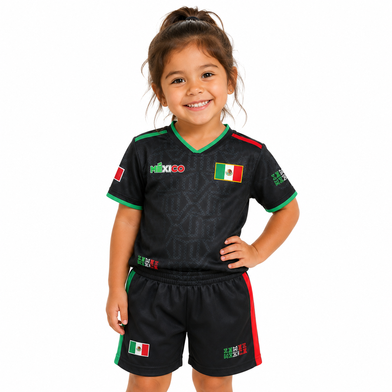 Mexico World Cup Preschool Black Soccer Jersey Kit