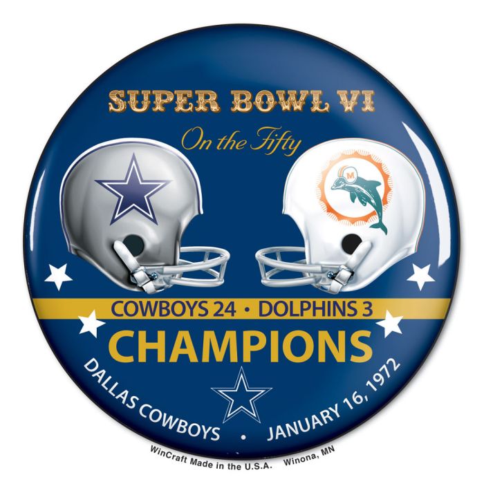 Dallas Cowboys Super Bowl VI Champions Button