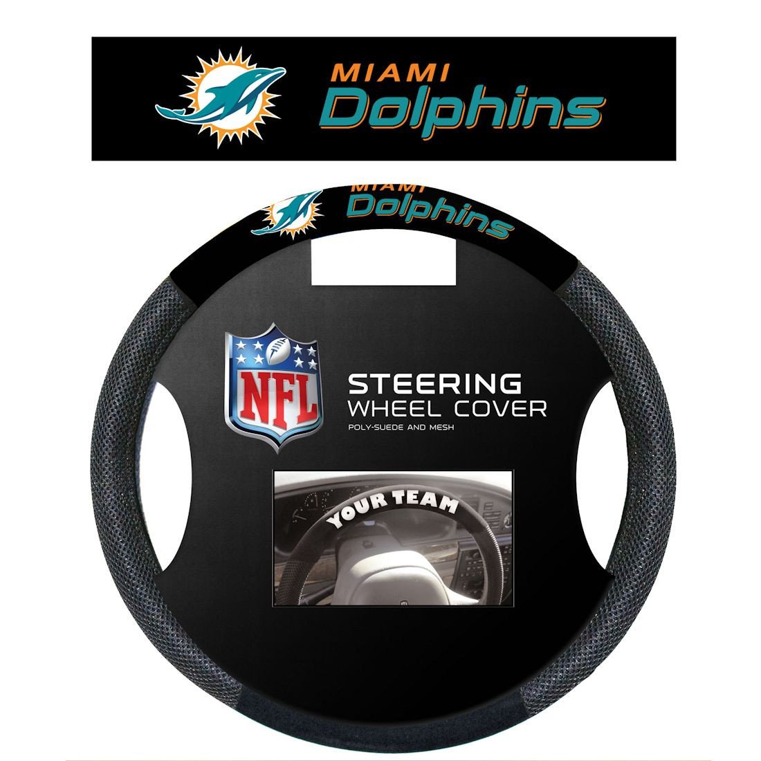 Miami Dolphins Mesh Steering Wheel Cover