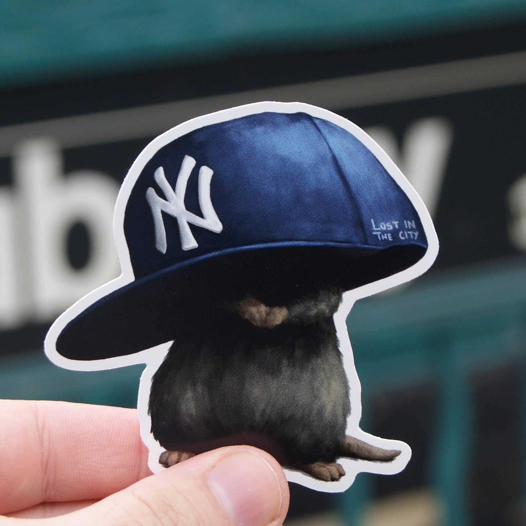 Santi of all Trades - Yankees Hat Rat Vinyl Sticker | Lost in the City