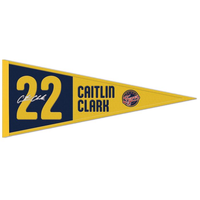 Indiana Fever Caitlin Clark #22 Embroidered Signature Wool Pennant 13x32"
