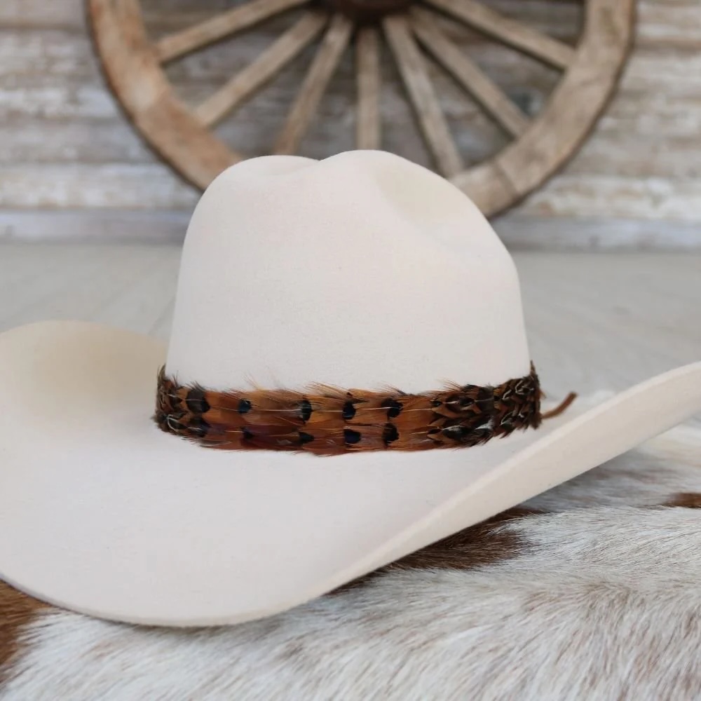 Willow - Western Feather Hat Band - Rust