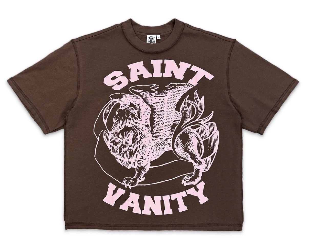 SAINT VANITY Griffin Logo Tee "Brown/Pink"