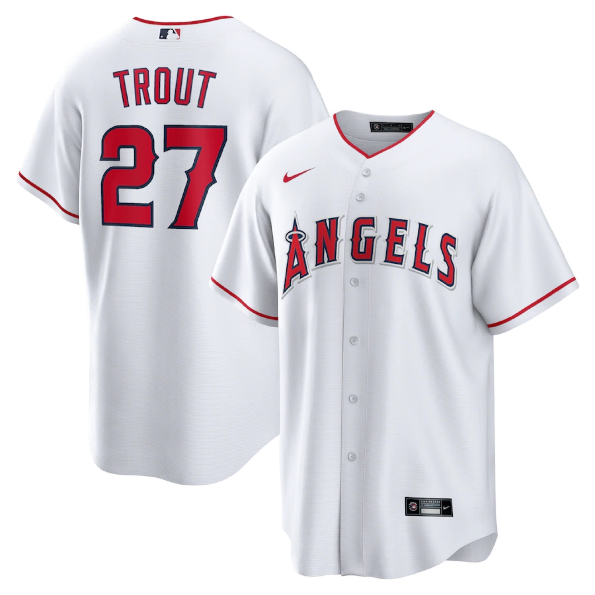 Los Angeles Angels Mike Trout #27 Nike Home Jersey