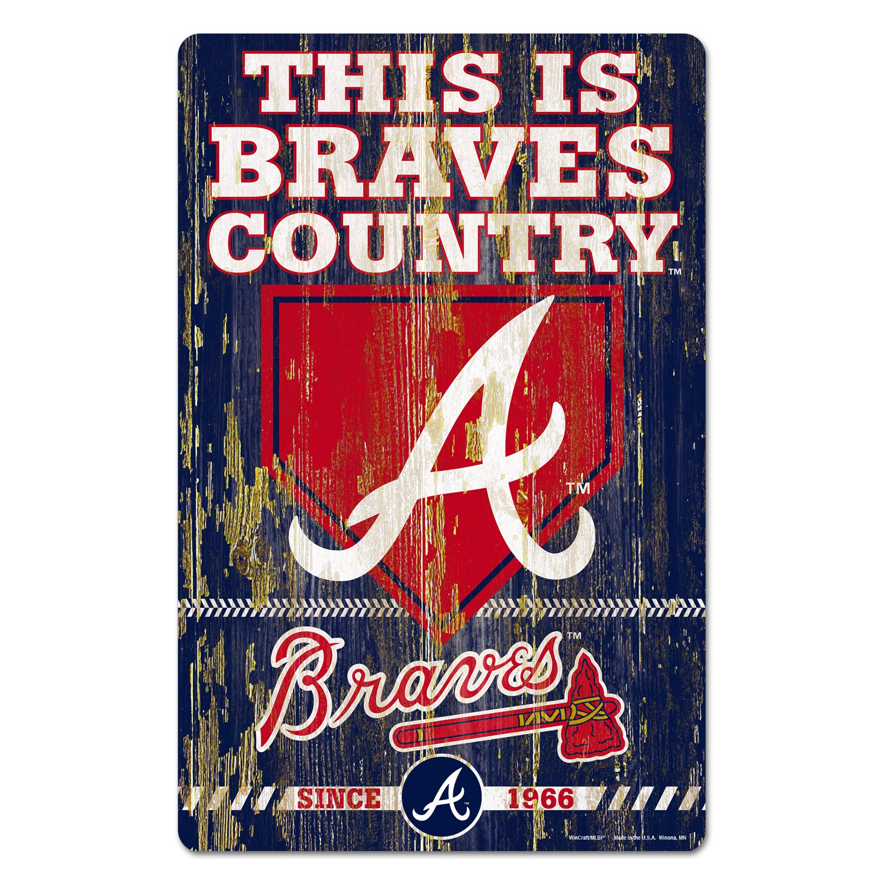 Atlanta Braves Wood Slogan Sign 11x17"