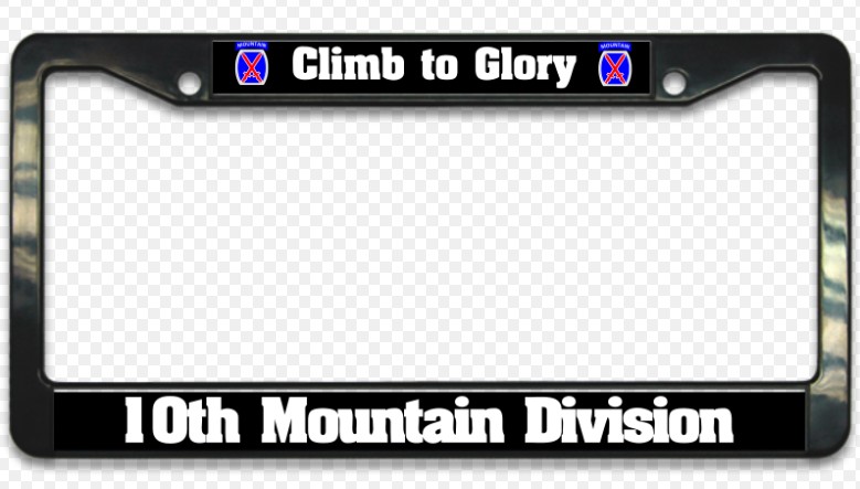 License Plate Frame 10th Mountain Division