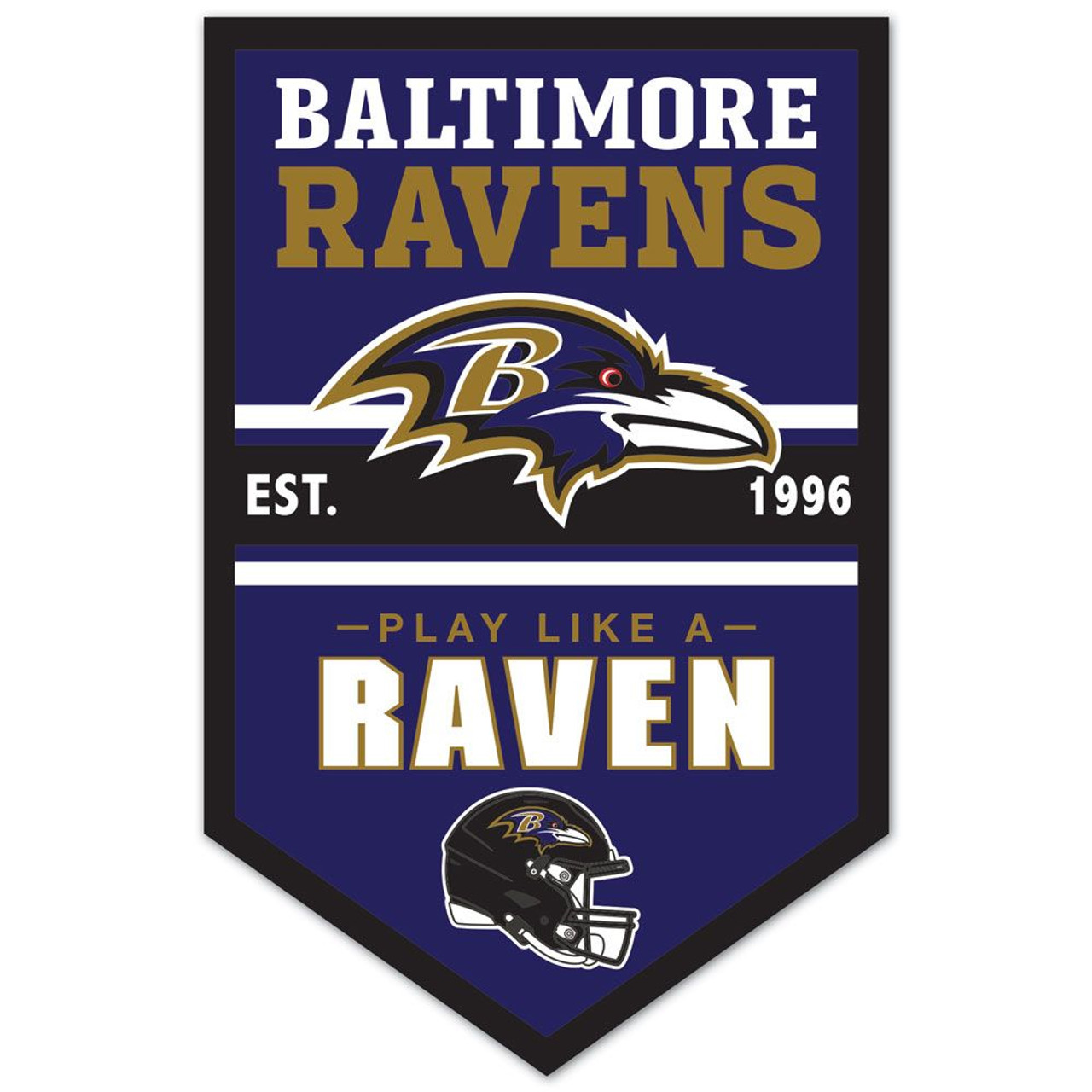 Baltimore Ravens Chevron Wood Banner Sign 11x17"