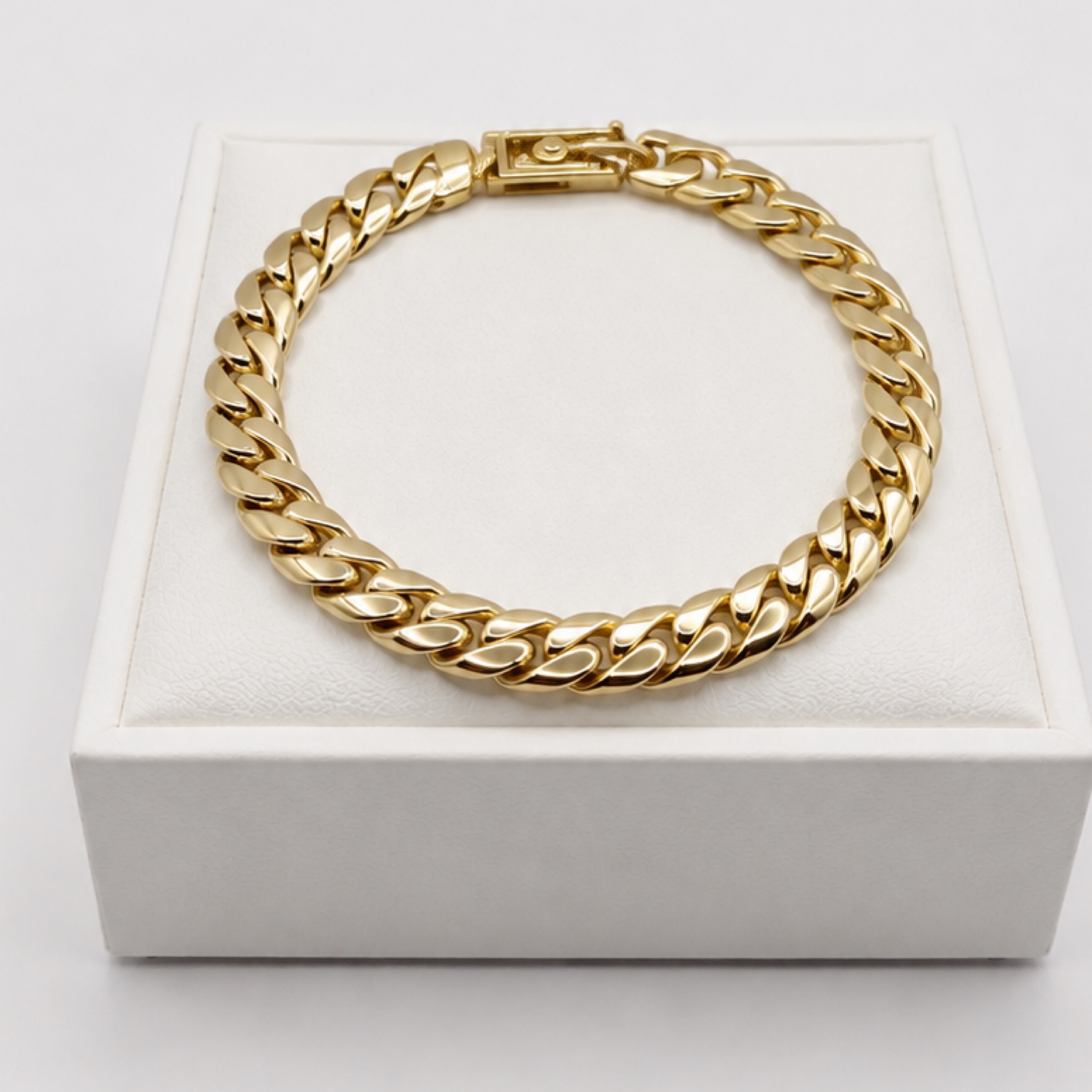 8” Miami Cuban / 7mm Gold
