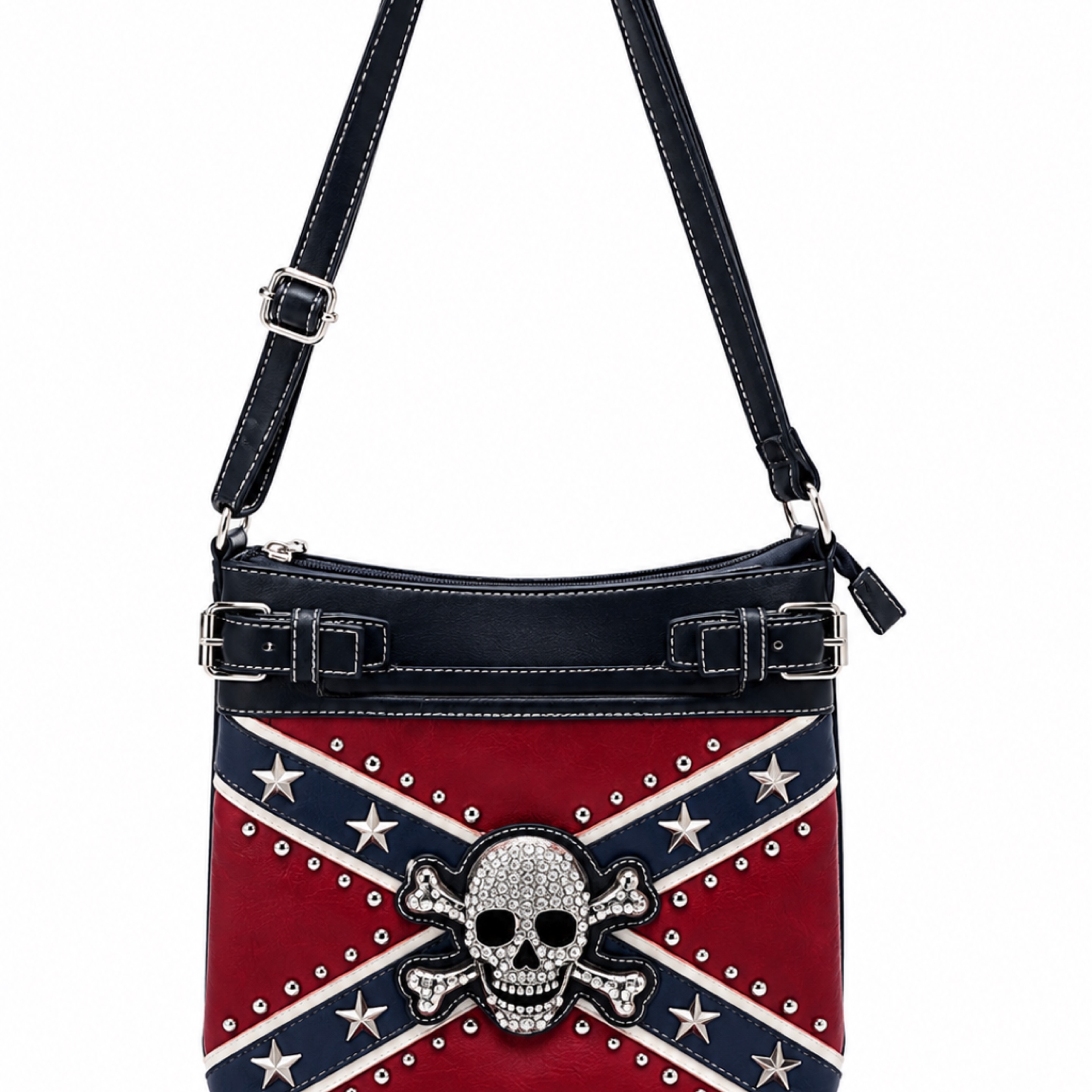 Skull Studded Crossbody Shoulder Bag