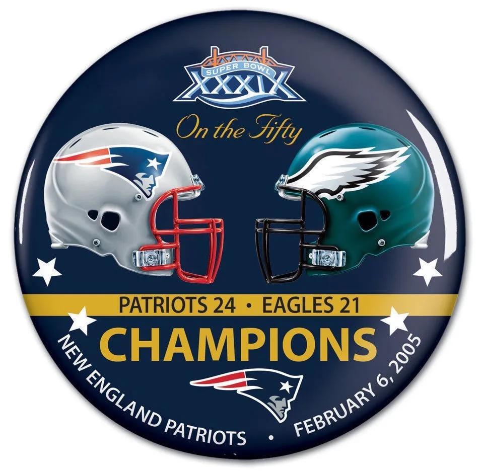 New England Patriots Super Bowl XXXIX Champions Button