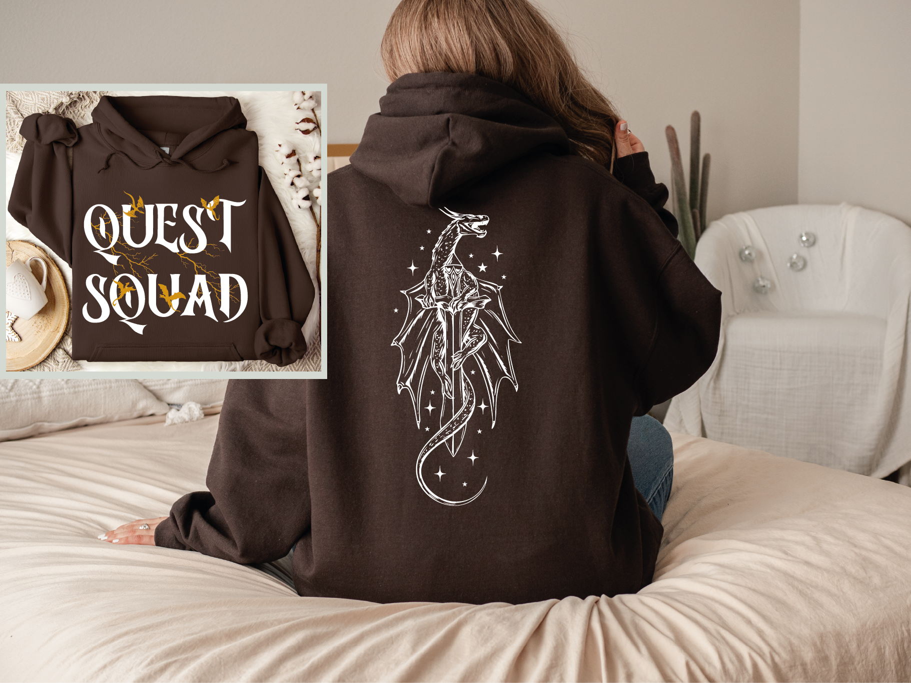 Quest Squad Sweatshirt and Hoodie, Onyx Storm Hoodie X589: Maroon, Sweatshirt L