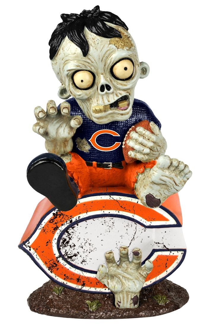 Chicago Bears Zombie On Logo Figurine