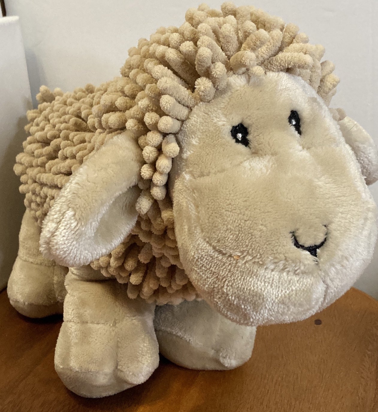 Little Miracles Snoodles Plush Lamb Beige Tan Costco Stuffed Animal Chenille 12"