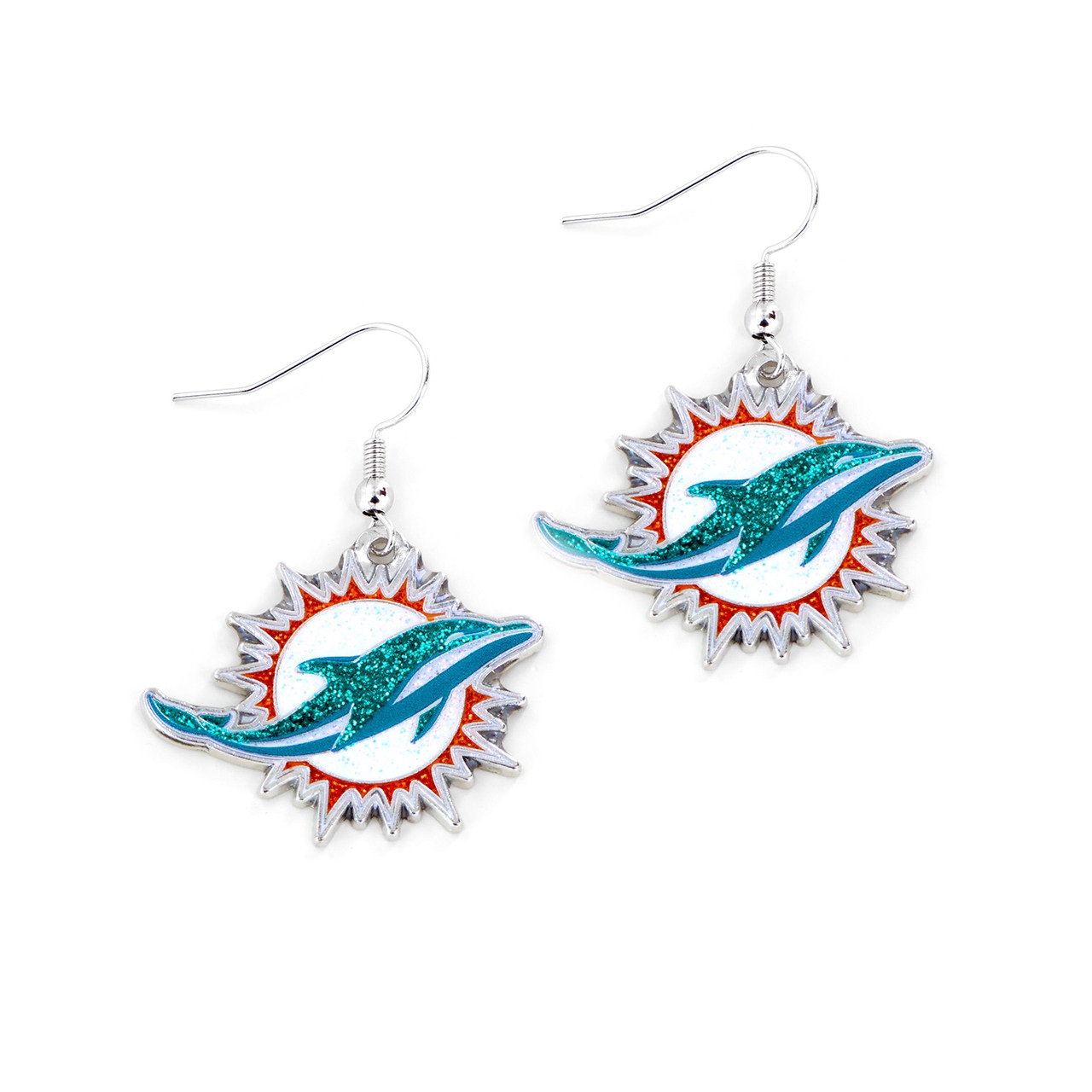 Miami Dolphins Glitter Dazzle Earrings