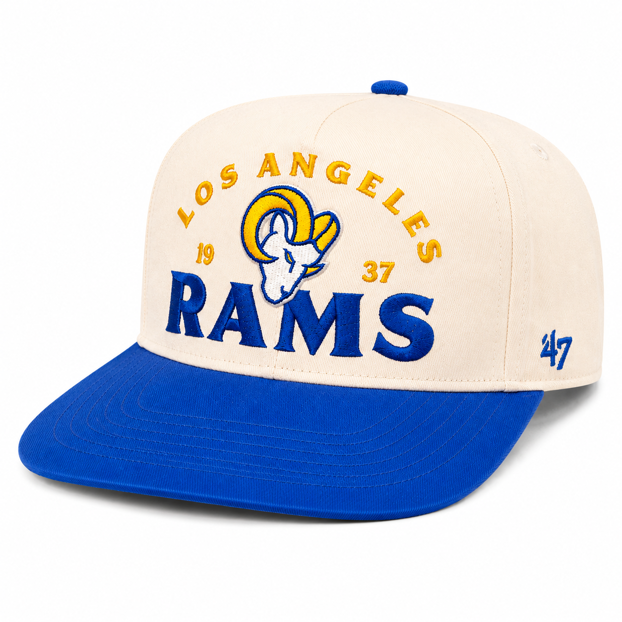 Los Angeles Rams Natural '47 Brand Arcitext Hitch Snapback Hat