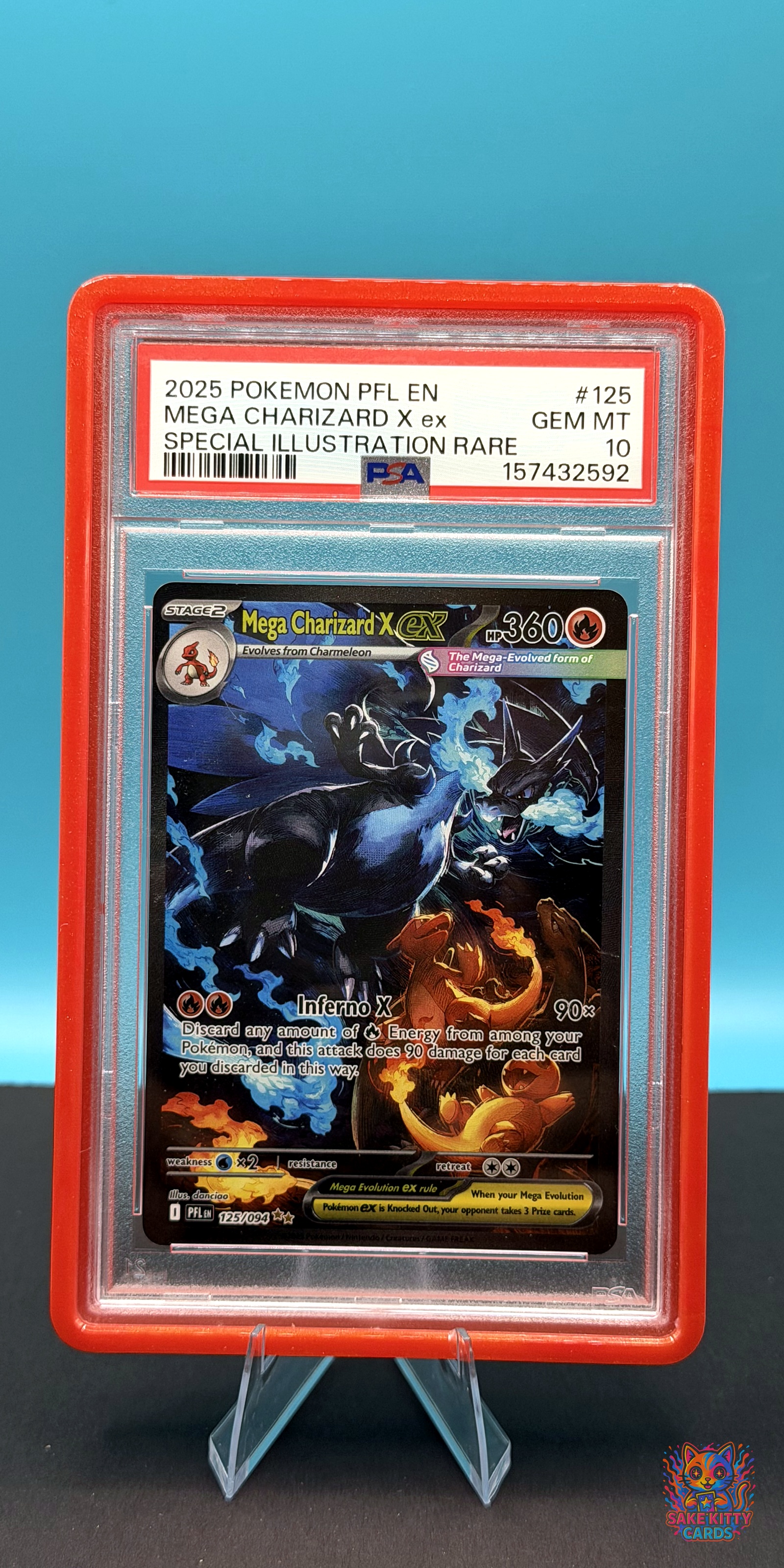 PSA 10 2025 ME02: Phantasmal Flames Mega Charizard X ex #125/094