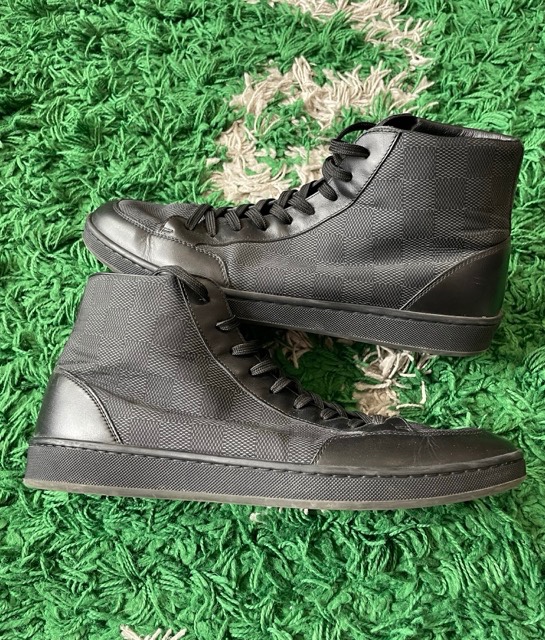 Louis Vuitton Offshore Sneakers Damier High Black Nylon size 9.5 (used)