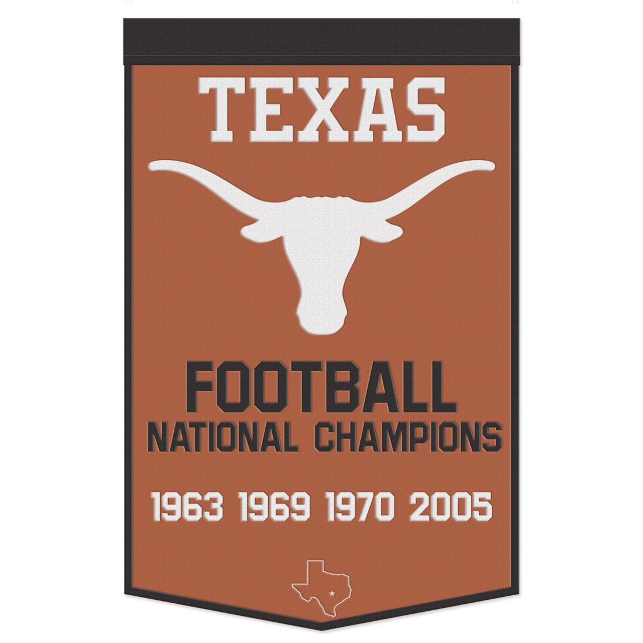 Texas Longhorns Wool Football Dynasty Championship Banner 24x38"
