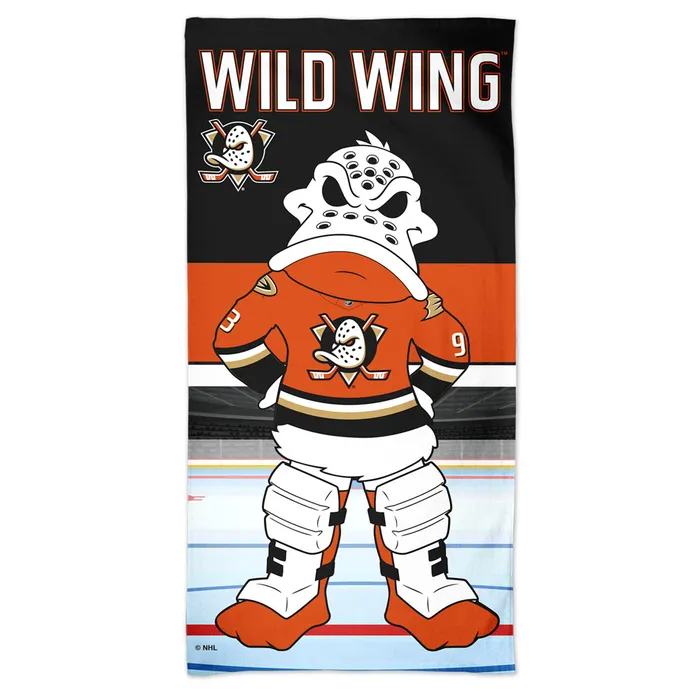 Anaheim Ducks Retro Wild Wing Spectra Beach Towel