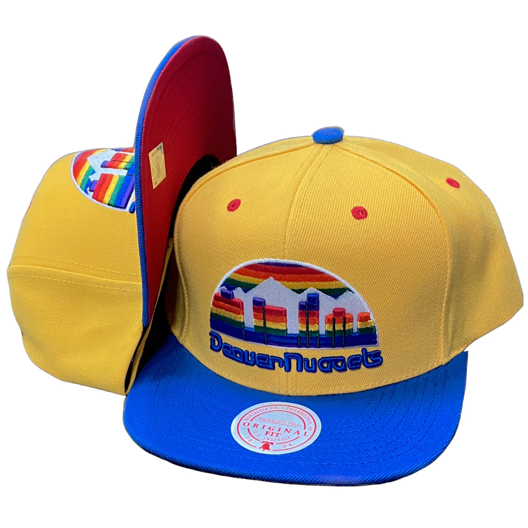 Denver Nuggets Gold/Royal Mitchell and Ness Snapback Hat