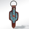 AD Leather Key Chain Saguora Heart