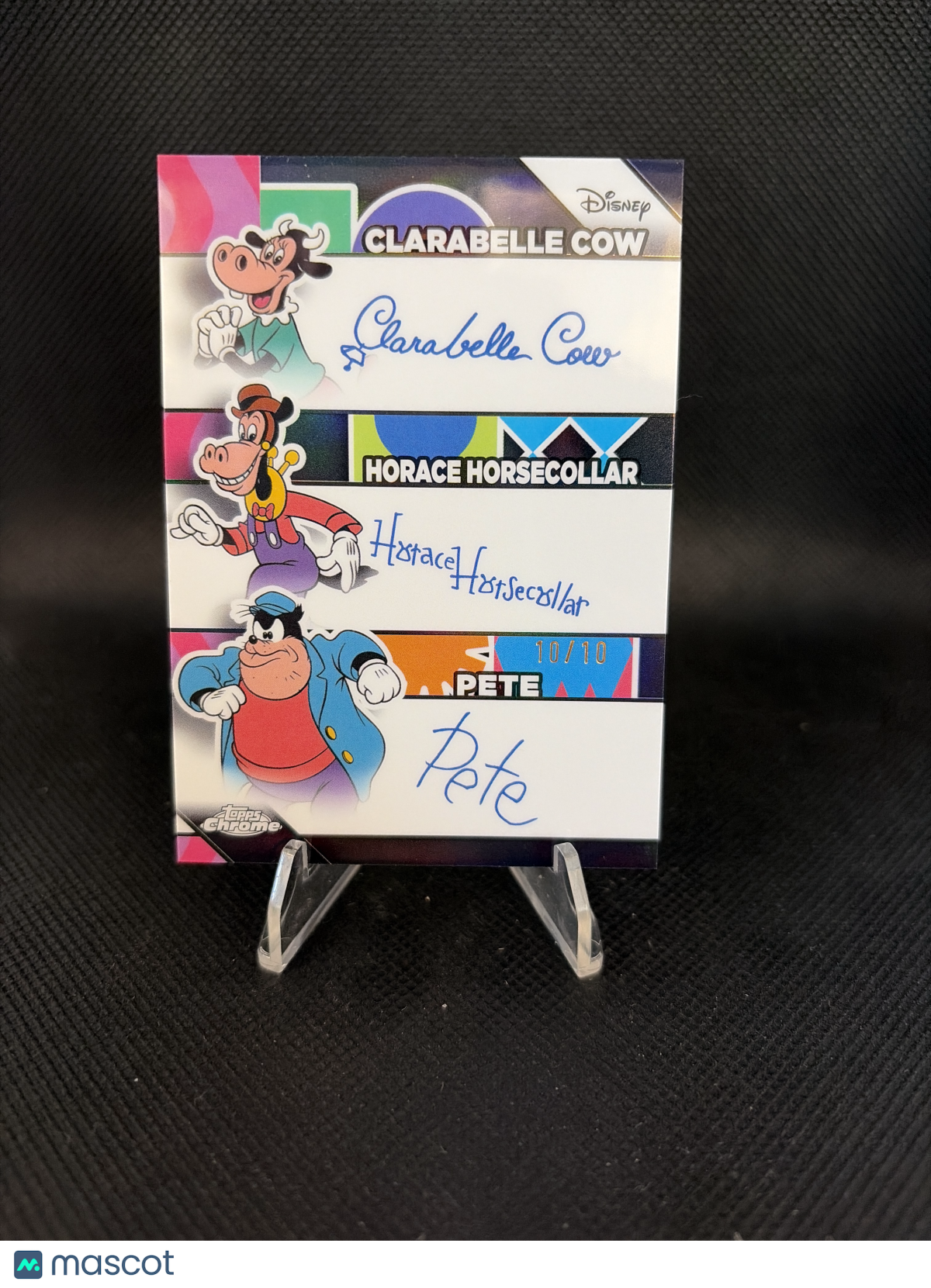2026 Topps Disney Chrome Clarabelle/Horace/Pete Triple Facsimile Auto /10 #TR-5