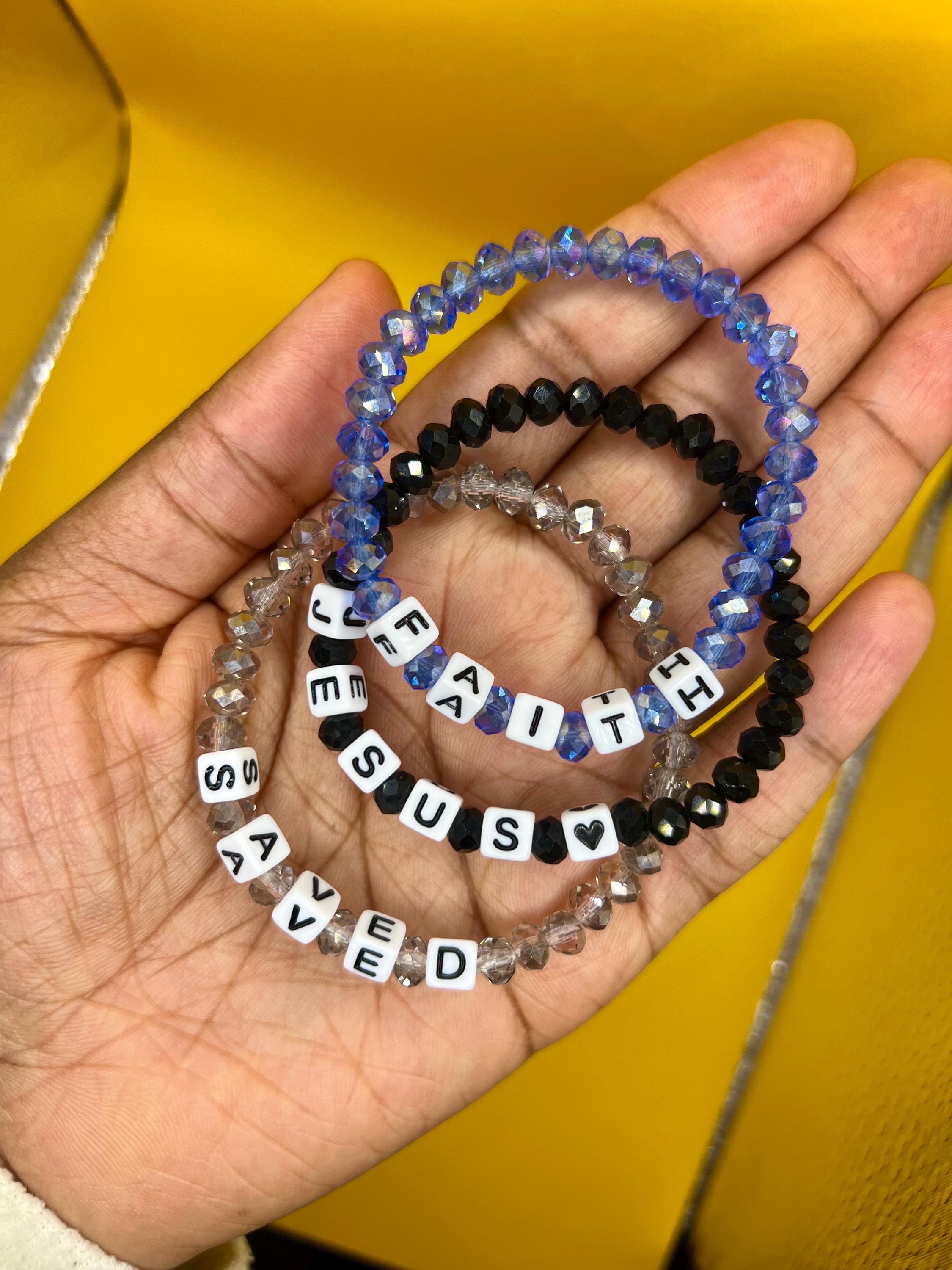 Personalized Christian Beaded Bracelet – Scripture Verse Jewelry view 2