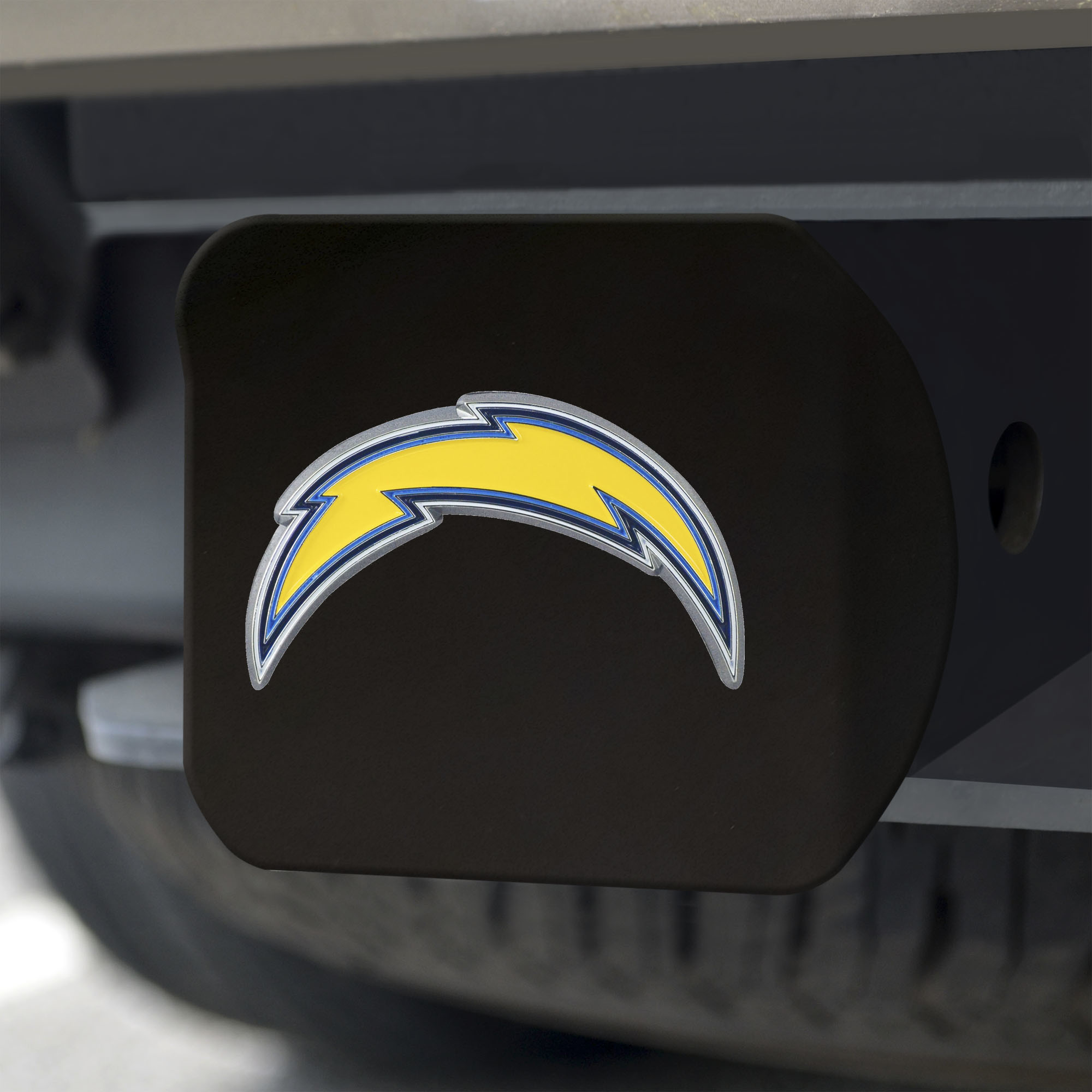 Los Angeles Chargers Black Chrome Hitch Cover