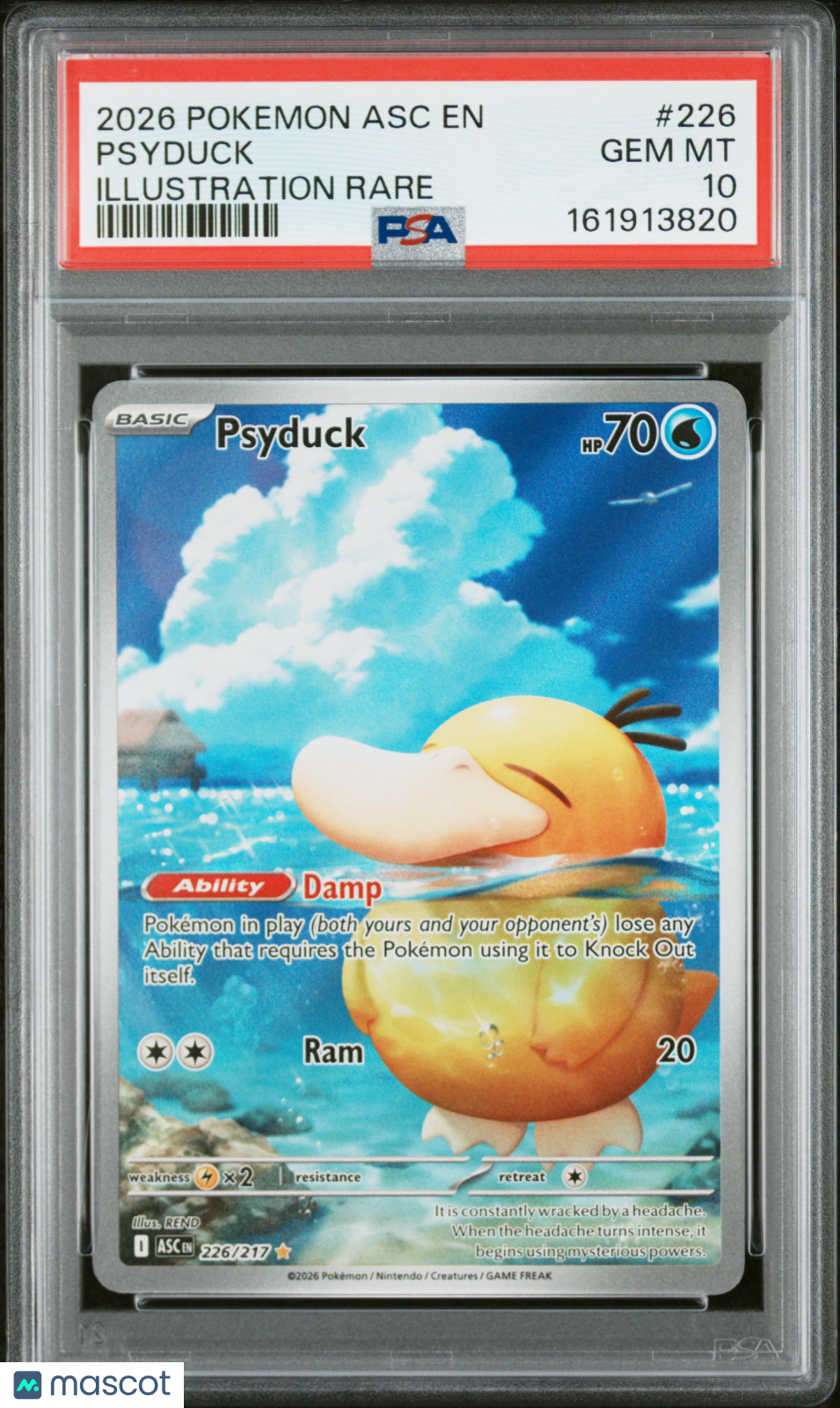 2026 Pokemon Asc EN-Ascended Heroes Psyduck Illustration Rare PSA 10