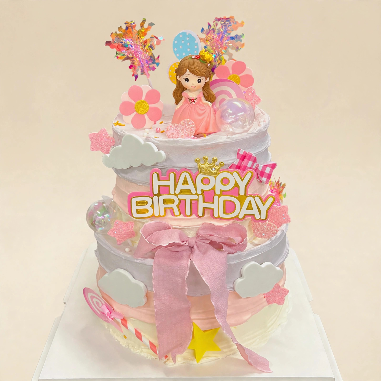 Pink Princess Bow Cake — HoneyMe Bakery, Bellevue