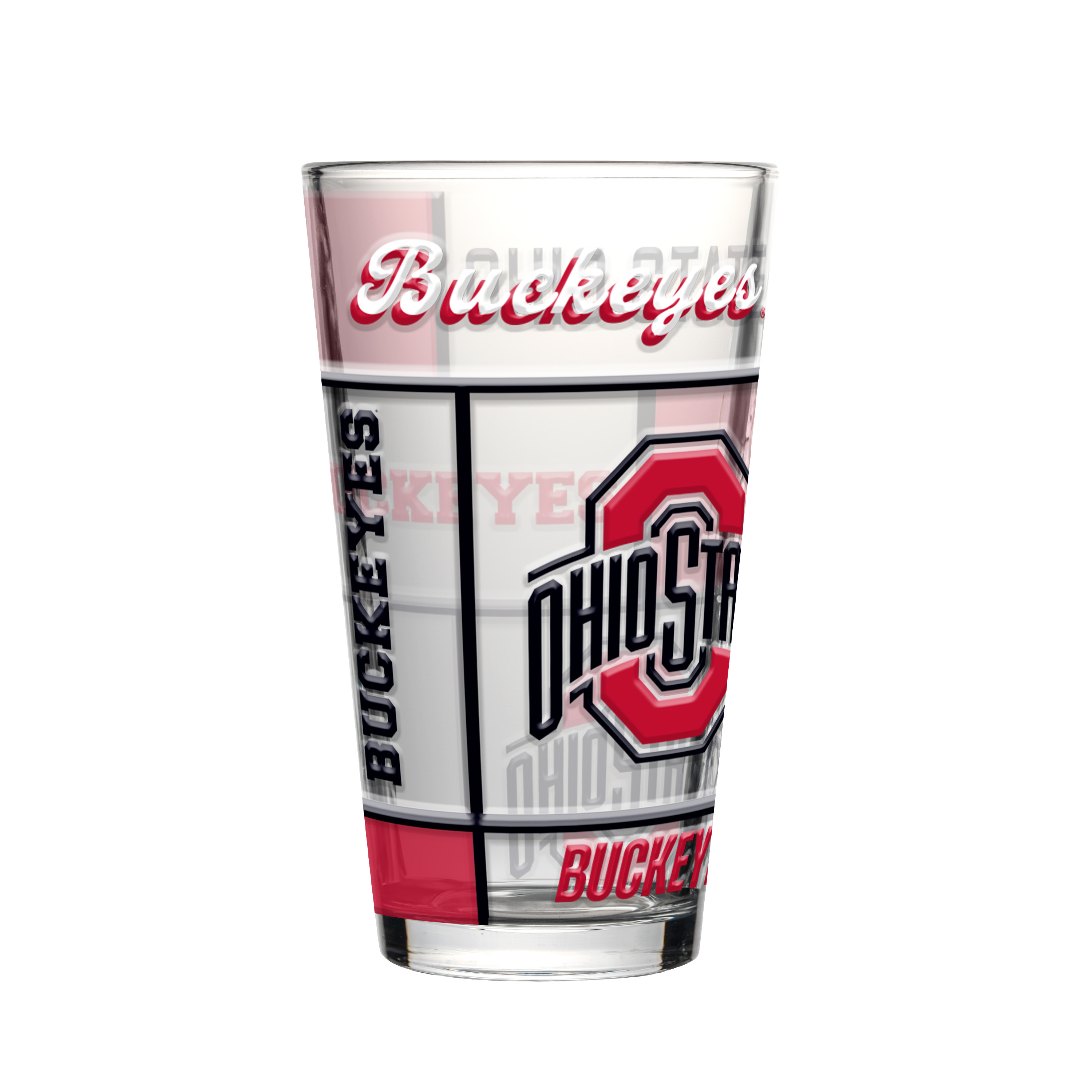 Ohio State Buckeyes Boxed Quilted Stained Pint Glass 16oz
