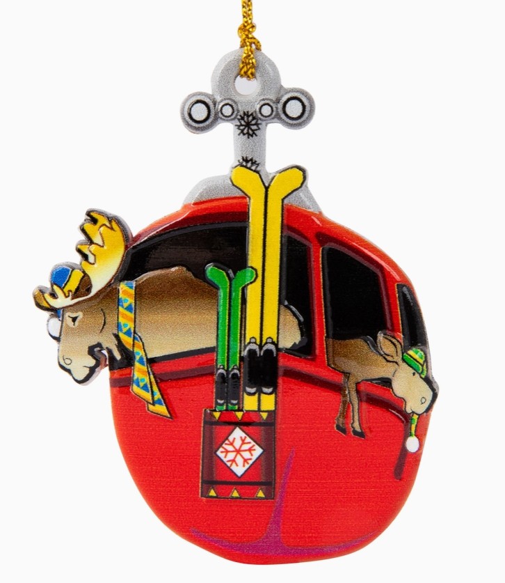 Gondola Ski Moose Ornament