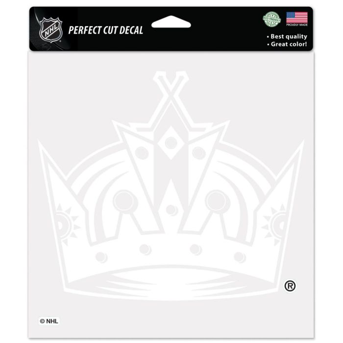 Los Angeles Kings White Perfect Cut Decal 8x8"