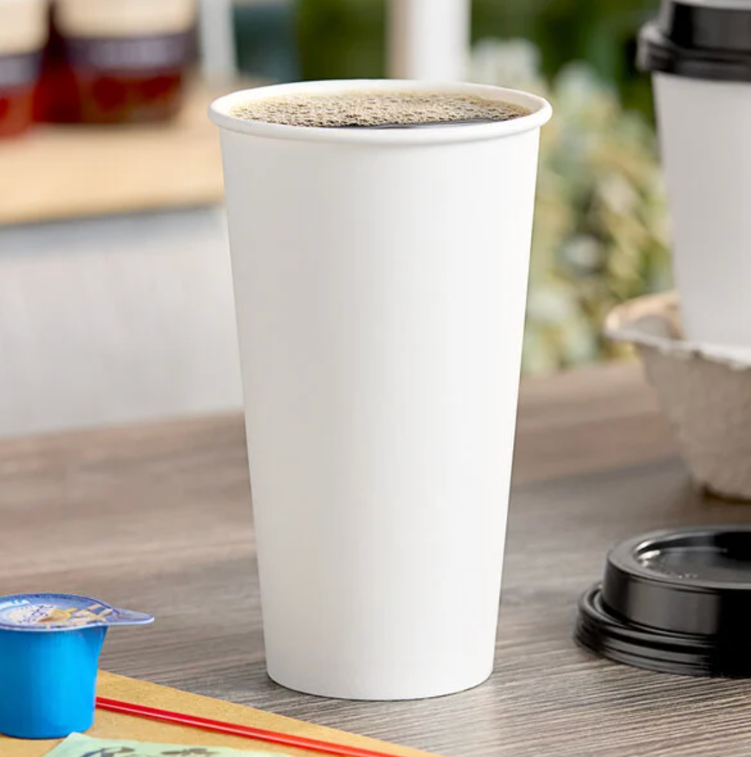 Choice 20 oz. White Poly Paper Hot Cup - 600/Case