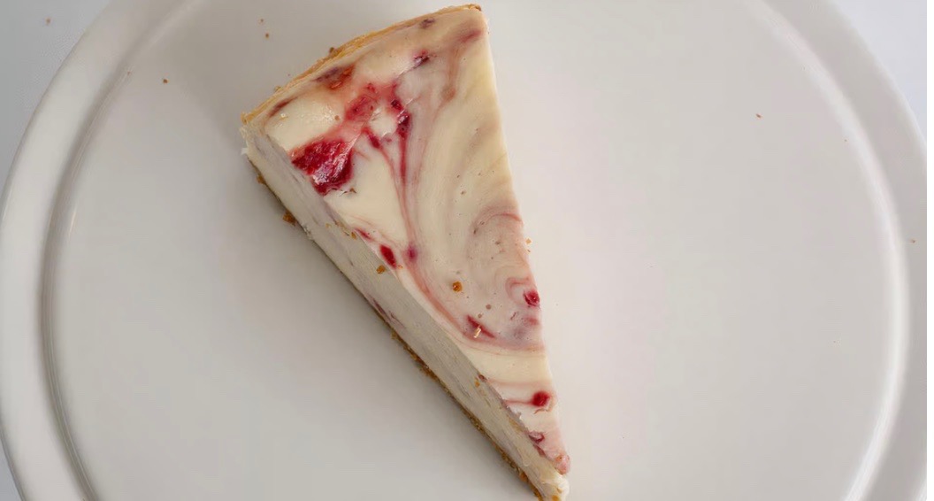 1 Slice of Raspberry Swirl Cheesecake