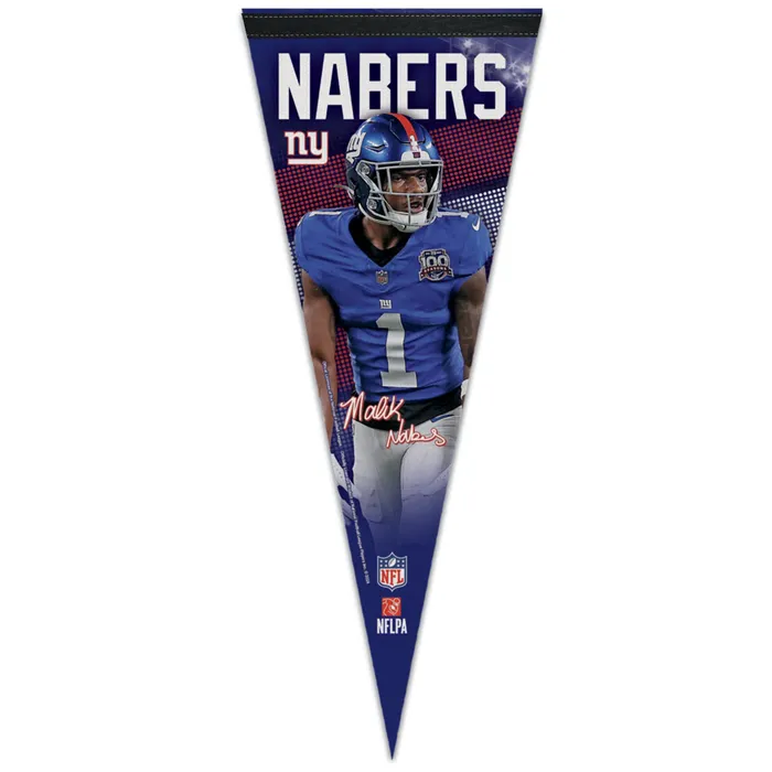 New York Giants Malik Nabors Premium Pennant 12x30"
