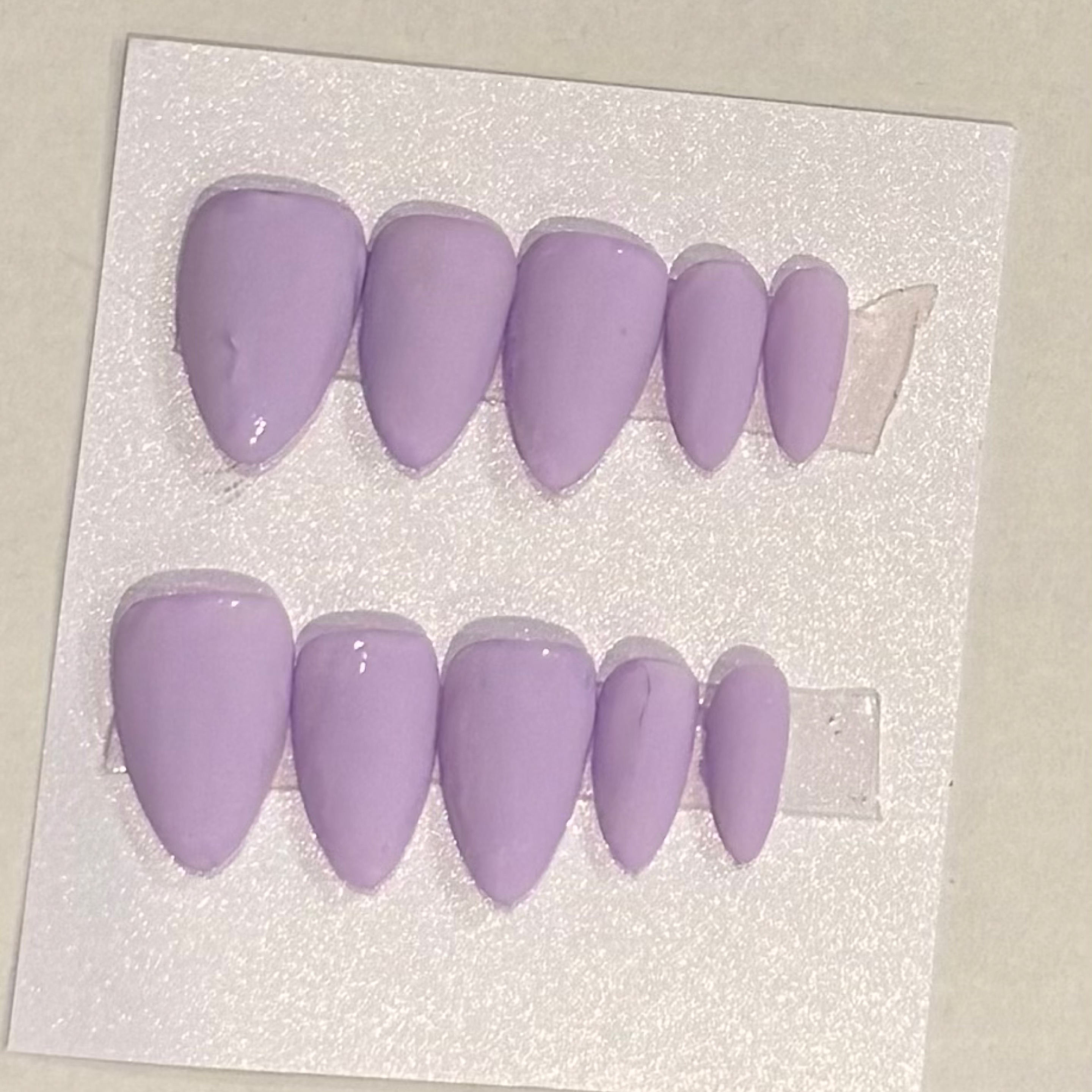 Pastel purple hand-painted nail set