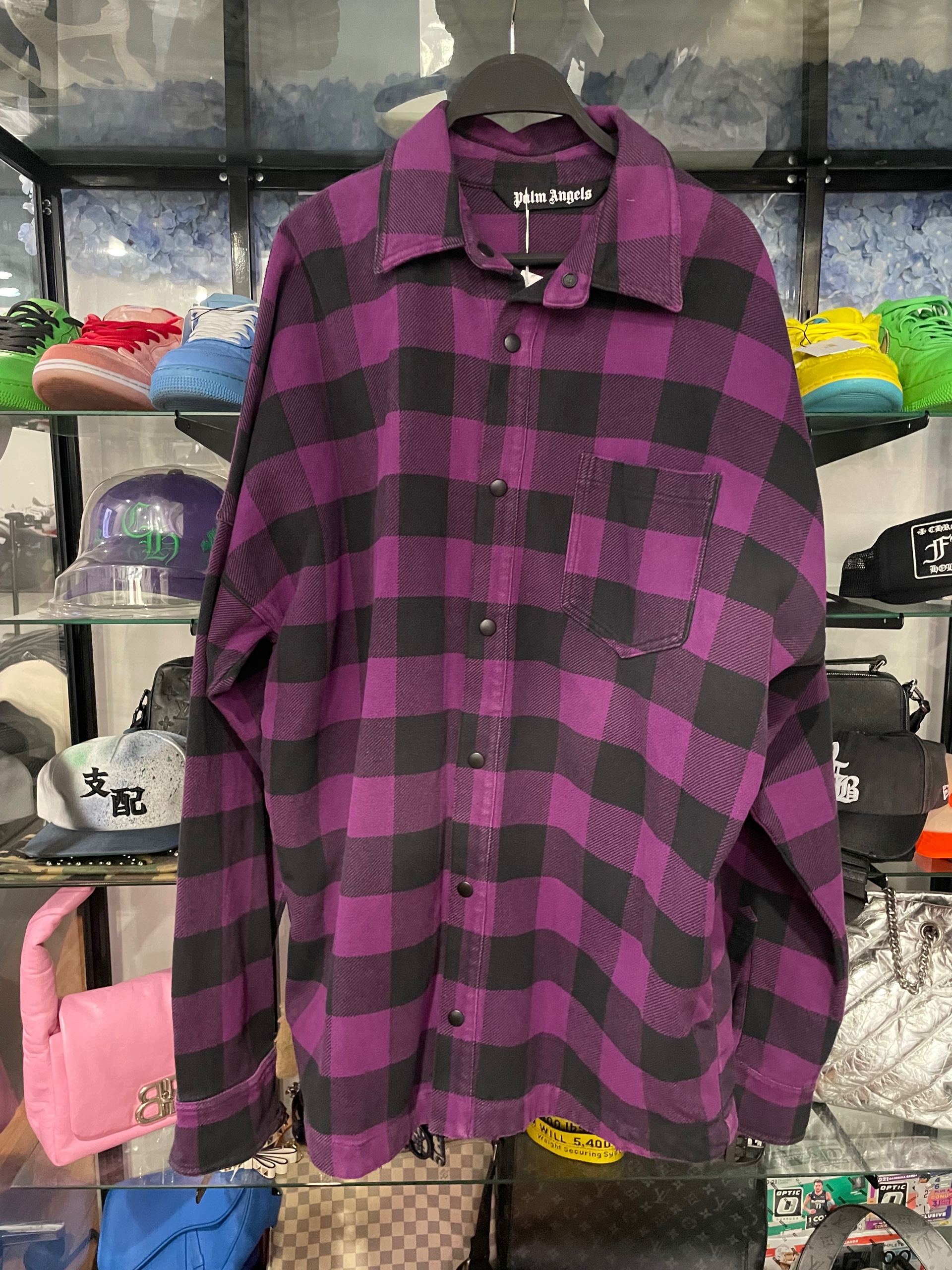 Plam Angels classic logo overshirt purple size XL (used)