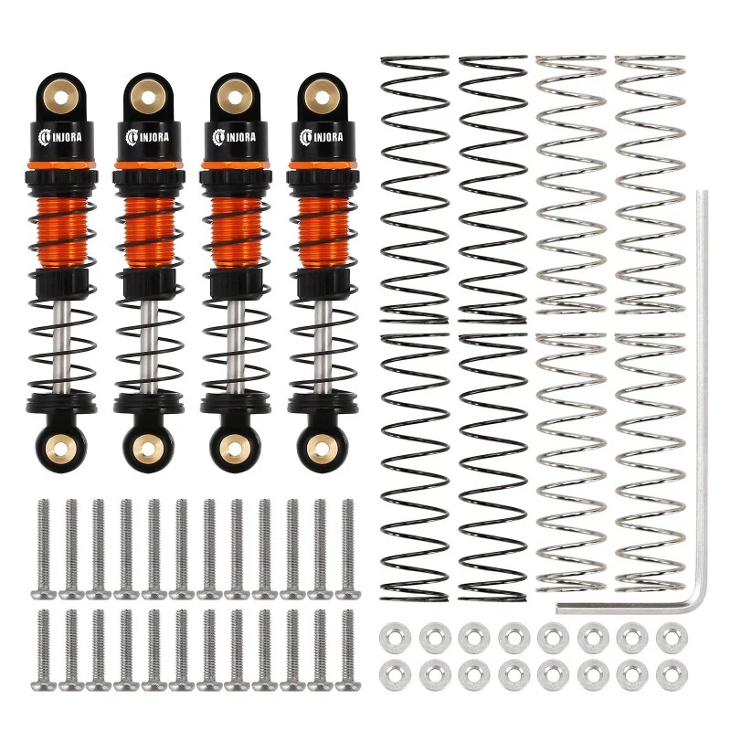 39mm Aluminium Threaded Oil Filled Shocks for SCX24 Gold