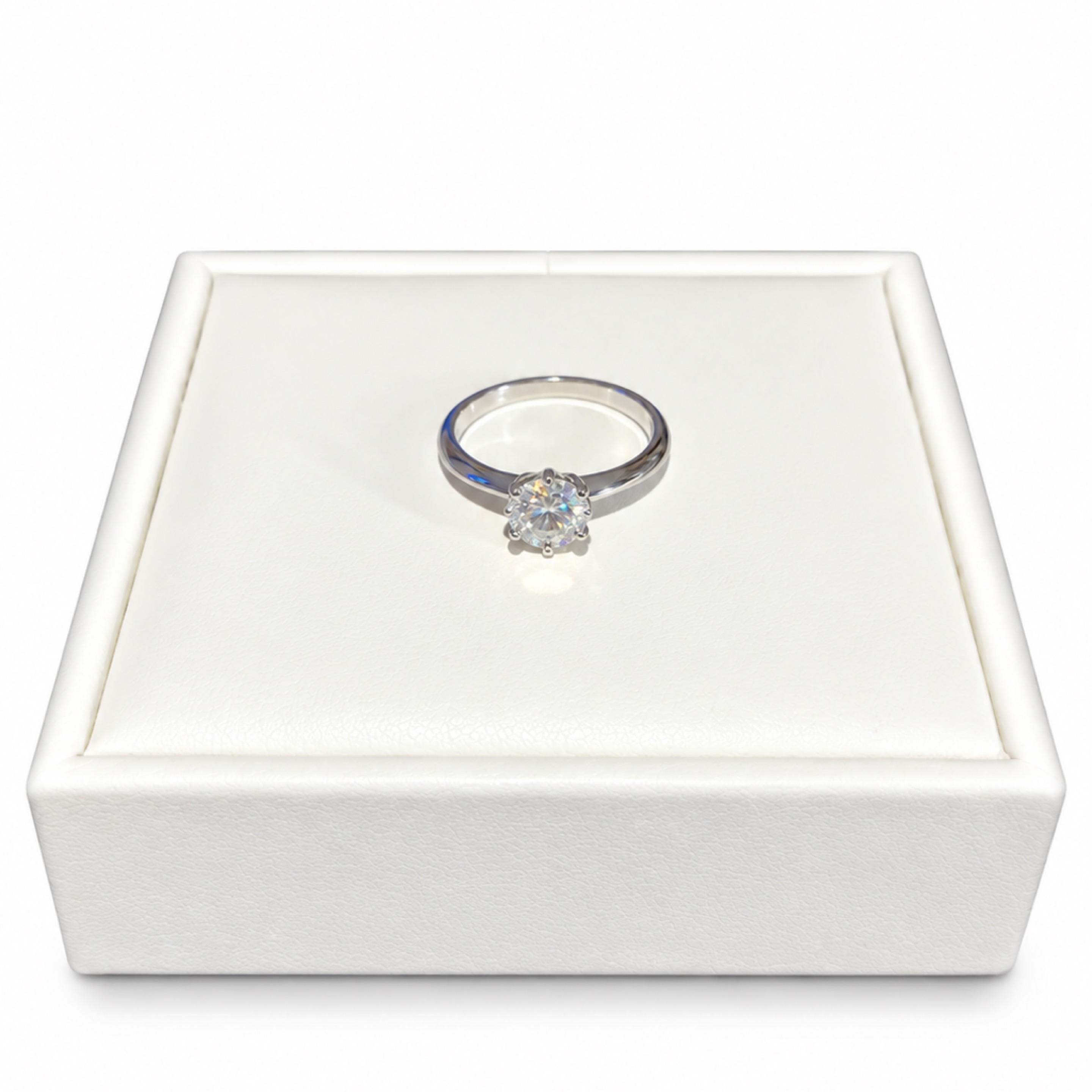 Solitary Single Moissanite Ring Sz. 8