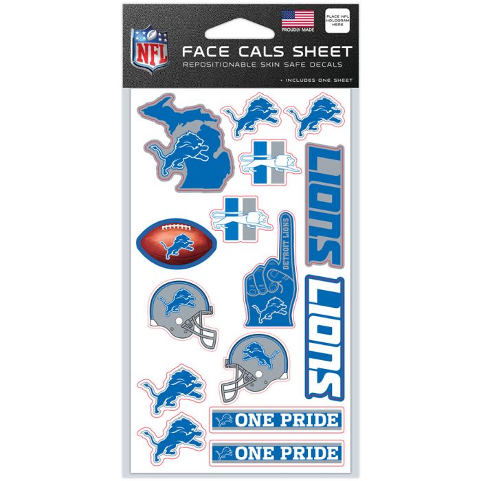 Detroit Lions Face Cals Sheet