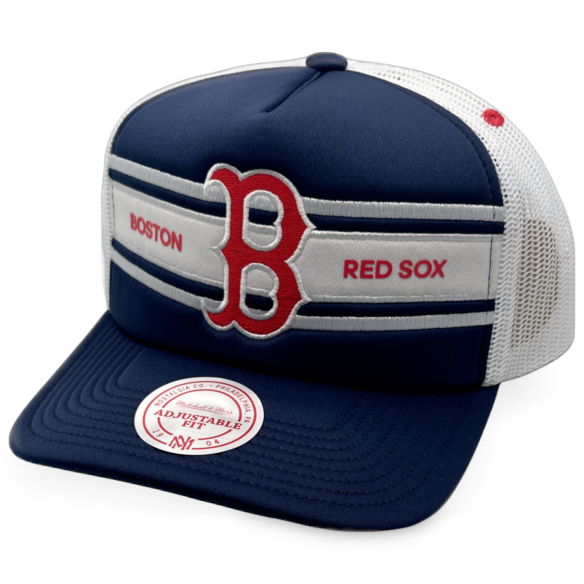 Boston Red Sox Retro Sideline Trucker Mitchell and Ness Snapback Hat