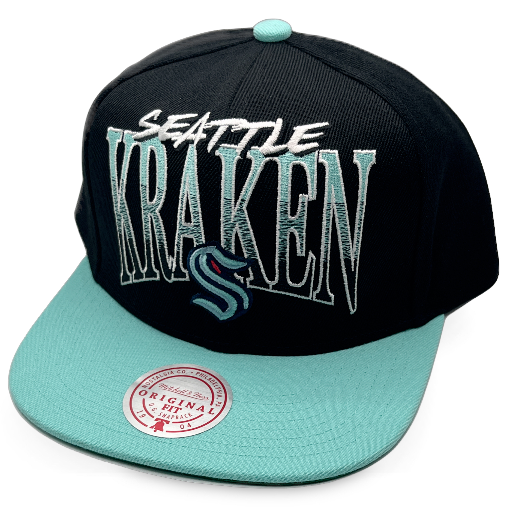 Seattle Kraken Retro Rise Up Mitchell and Ness Snapback Hat