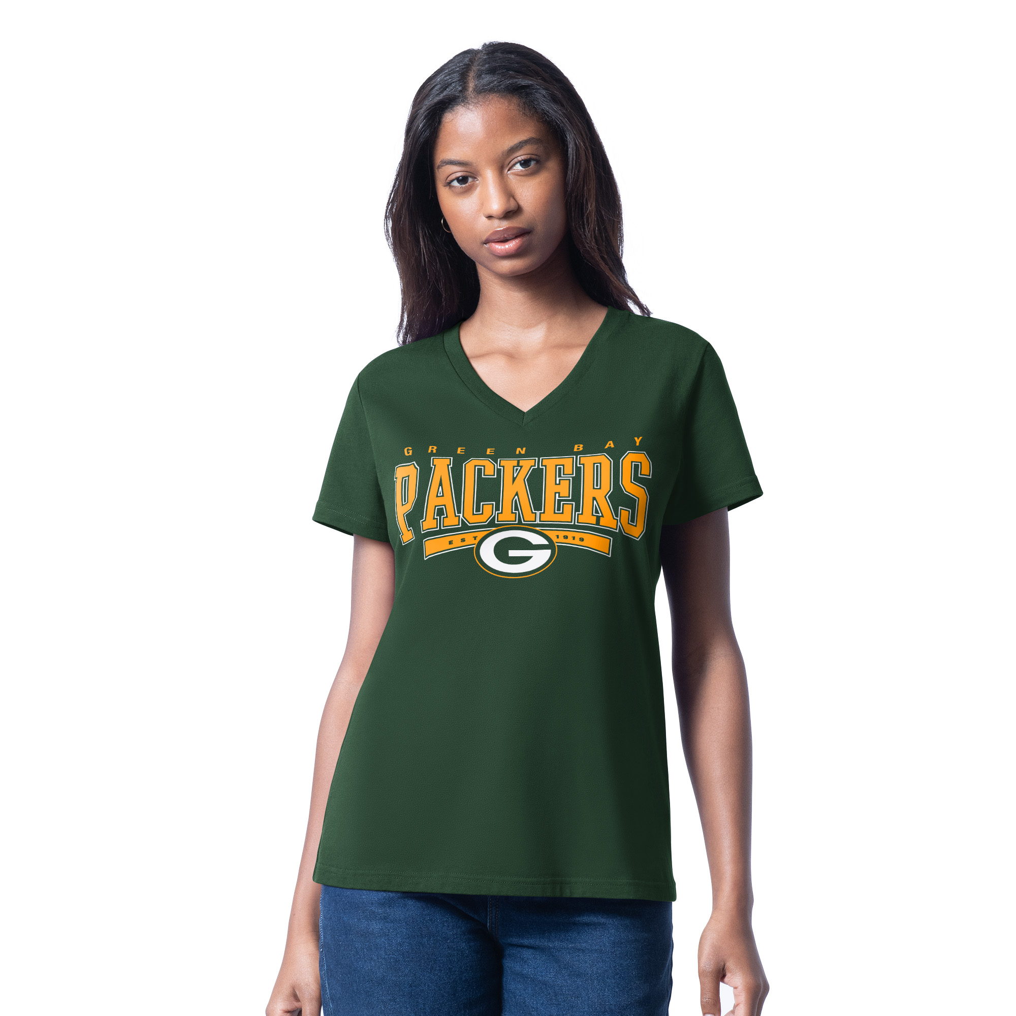 Green Bay Packers Ladies Heather Green g-III Endzone Shirt