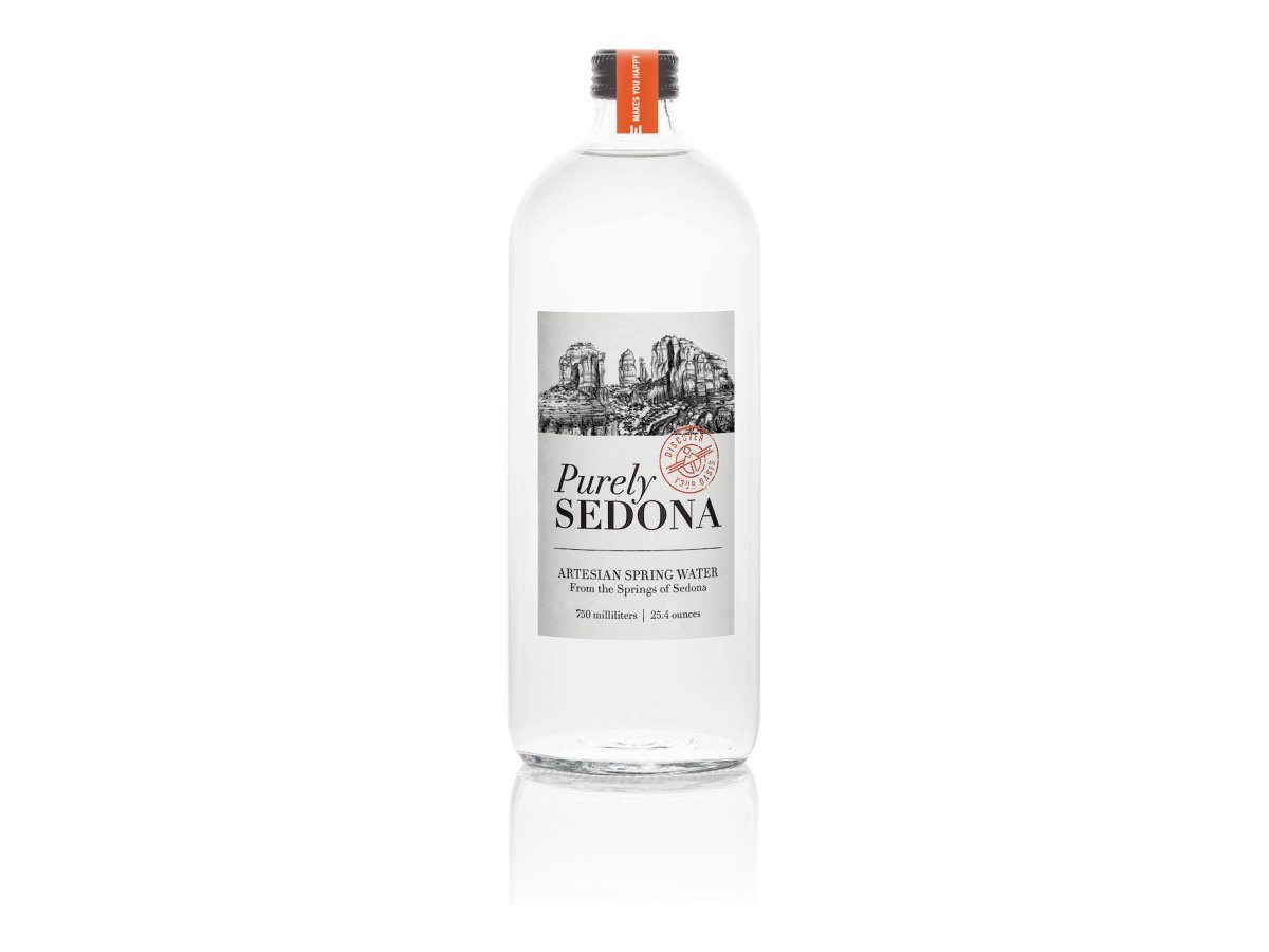 Bottle of Purely Sedona artesian spring water